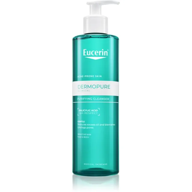 Eucerin DermoPure Clinical Purifying Cleanser Sügavpuhastav geel rasusele akne kalduvustega nahale 400 ml