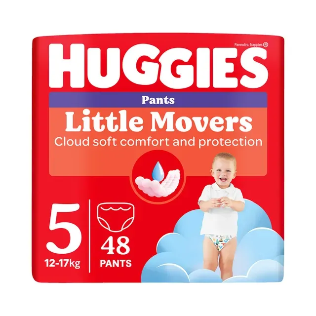 Püksmähkmed Pants Little Movers 5 Boy 12-17kg, HUGGIES, 48 tk