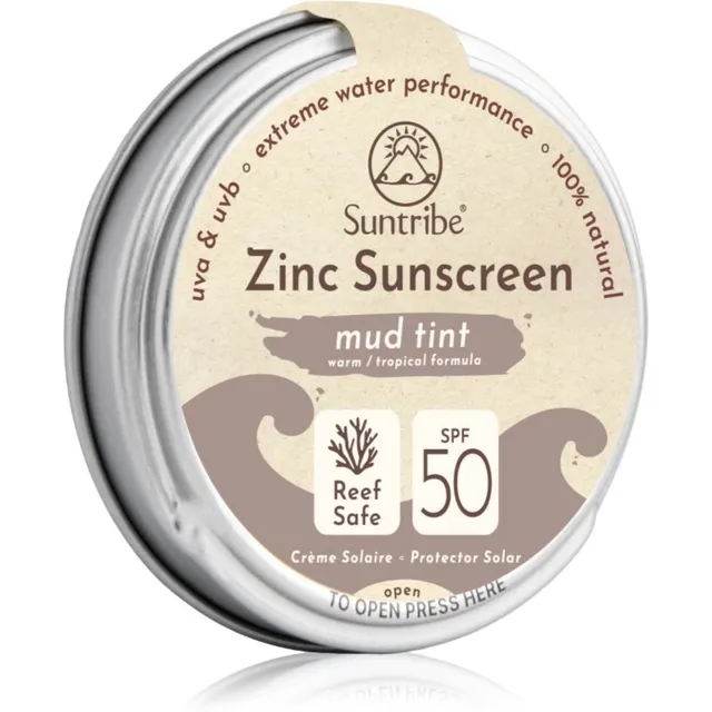 Suntribe Zinc Sunscreen Mineraalne kaitsekreen näole ja kehale SPF 50 Mud Tint 45 g