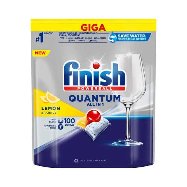 Nõudepesutabletid Quantum Lemon, FINISH, 100 tk