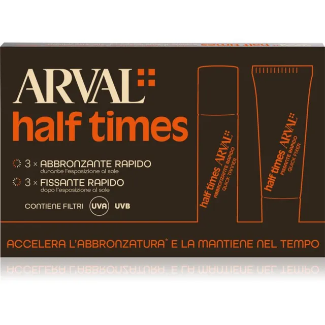 Arval Half Times Fast Tanning Bottle + Tube Set Kaitsev ja päevitamist kiirendav päikeseõli