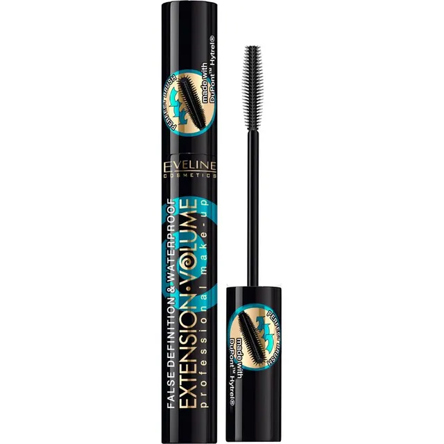 Eveline Cosmetics Extension Volume Veekindel pikendav ripsmetušš ripsmeid tihendava efektiga 10 ml