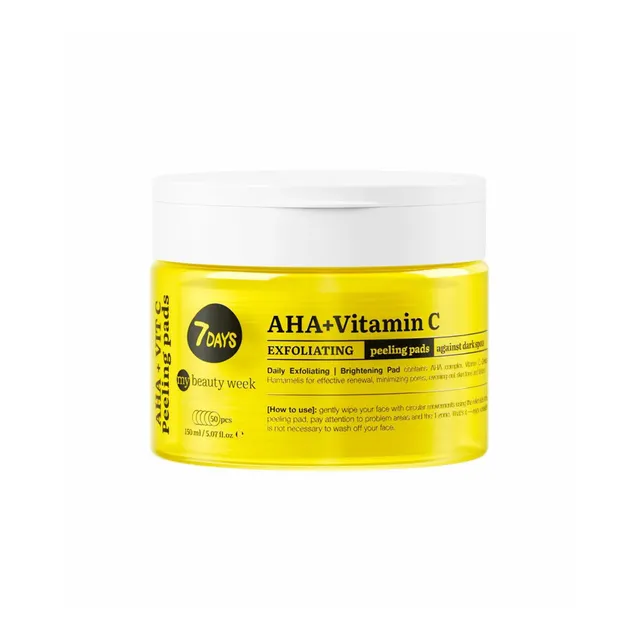 7DAYS My Beauty Week Exfoliating Peeling Pads For Face AHA+VITAMIN C (50pcs)