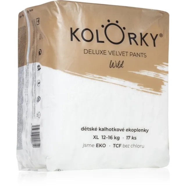 Kolorky Deluxe Velvet Pants Wild ühekordselt kasutatavad püksmähkmed suurus XL 12-16 Kg 17 tk