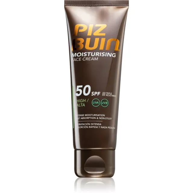 Piz Buin Moisturising Päevituskreem näole niisutava toimega SPF 50 50 ml
