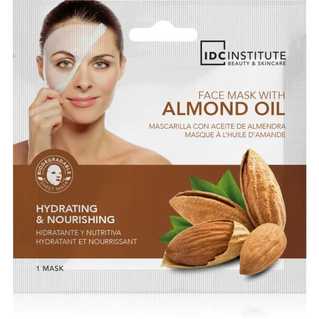 IDC Institute Almond Oil Ühekordne näo lehtmask 1 tk