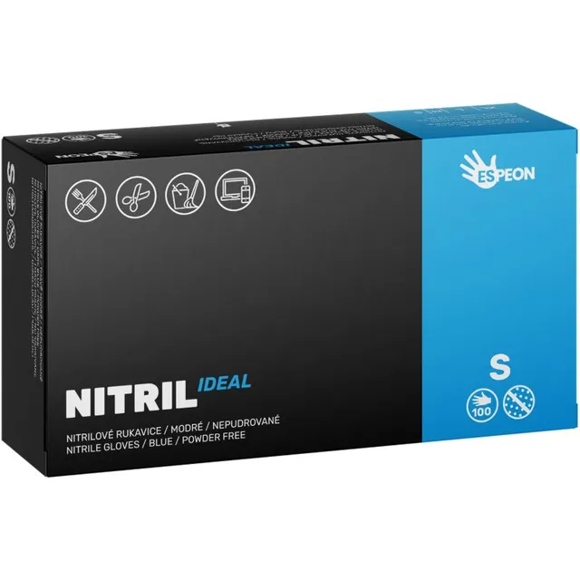 Espeon Nitril Ideal3 Blue puudrita nitriilkindad suurus S 100 tk