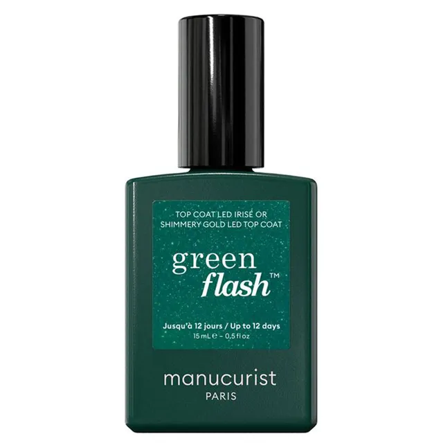 MANUCURIST Green Flash Led Top Coat Shimmery Gold 15ml