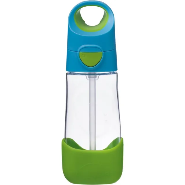 b.box Bottle with Straw pudel kõrrega Blue Green 1 tk