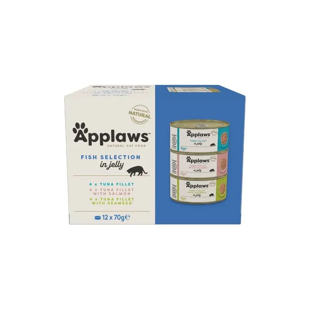 Applaws kassikonservide multipakk, kala želees, 12 x 70 g