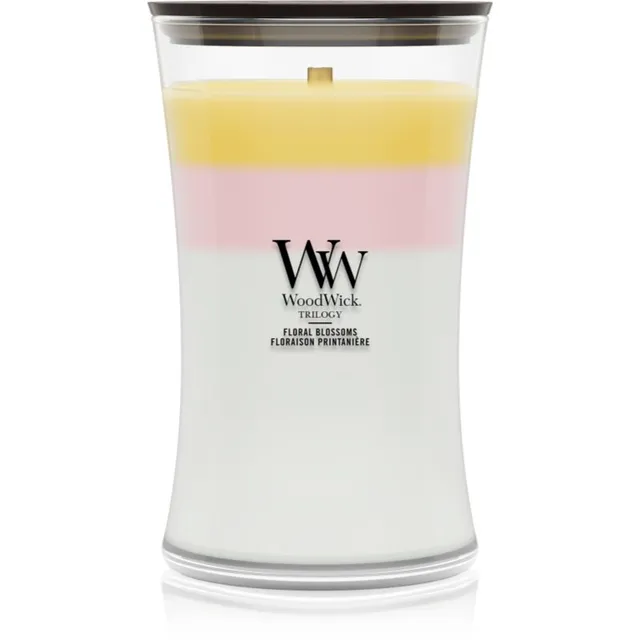 Woodwick Trilogy Floral Blossoms lõhnaküünal puidust taht 610 g