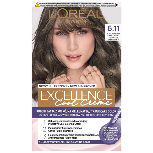 L’Oréal Paris Excellence Cool Creme Juuksevärv varjund 6.11 Ultra Ash Dark Blond 1 tk