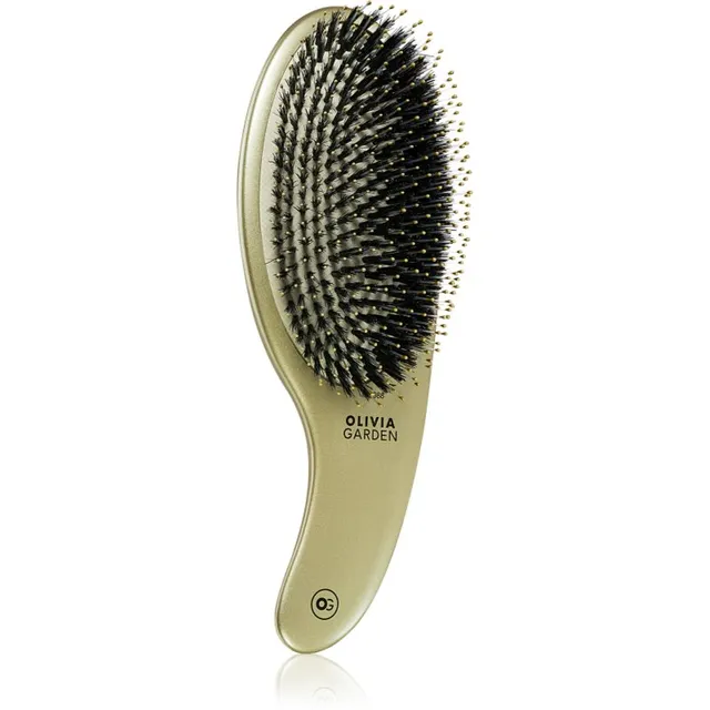 Olivia Garden Expert CURVE Board&Nylon Gold Juuksehari nailoni ja metssea harjastega 1 tk