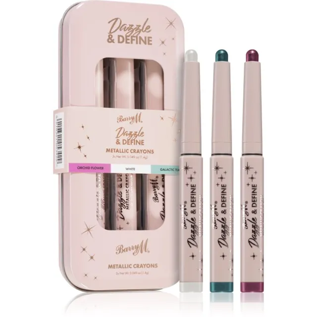Barry M Dazzle & Define Metallic Crayon Metalliktooni silmalainer säästupakk 3 x 1,4 g 3x1,4 g