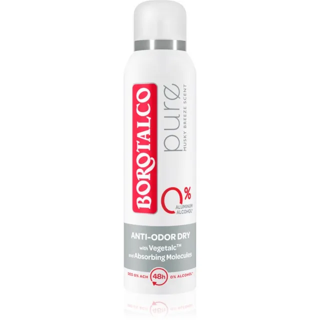 Borotalco Pure Alumiiniumivaba pihustatav deodorant 48 tundi lõhnatooted Musky Breeze 150 ml