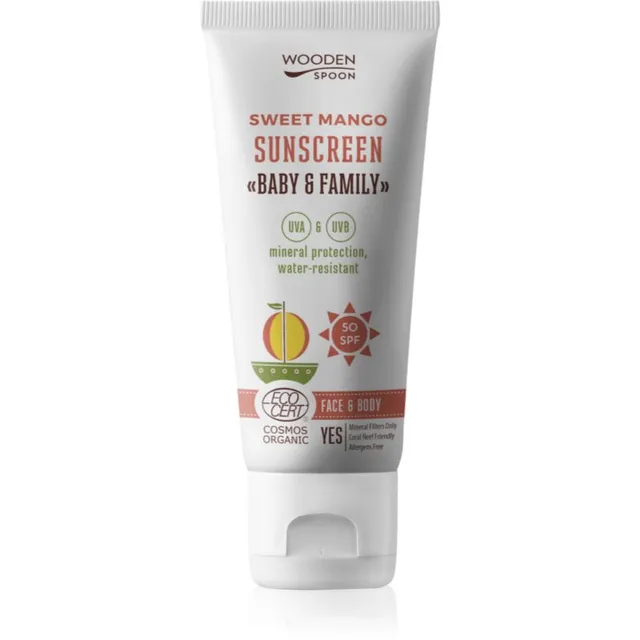 WoodenSpoon Baby & Family Sweet Mango Kogupere päikesekaitselosjoon, SPF 50 100 ml