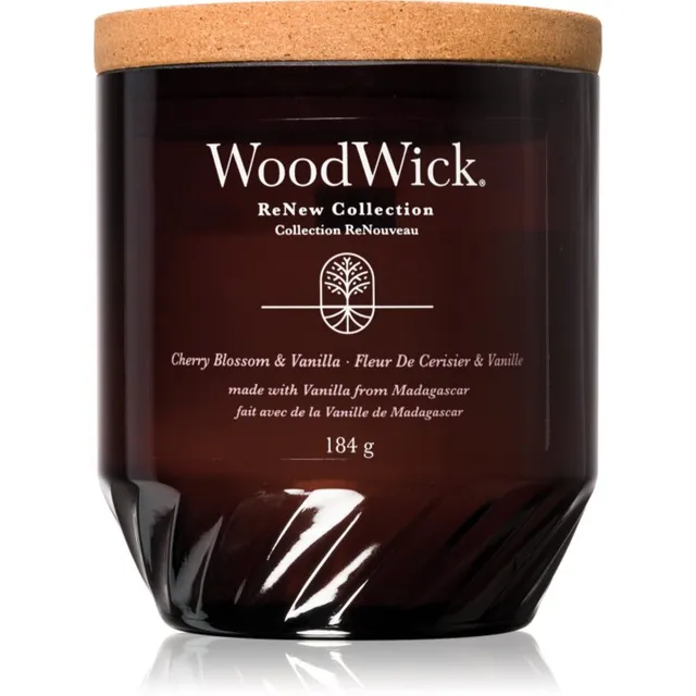 Woodwick Cherry Blossom & Vanilla lõhnaküünal puidust taht 184 g