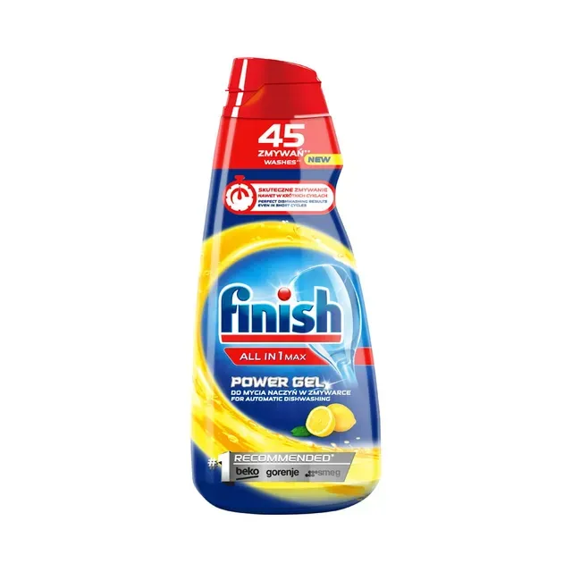 Nõudepesumasina geel All-in-1 Geel Lemon, FINISH, 900 ml