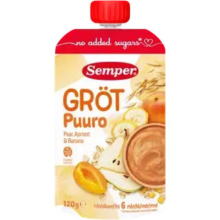 Semper pirni-aprikoosi puder 120 g, alates 6-elukuust