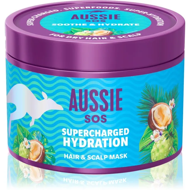 Aussie SOS Supercharged Hydration Rahustav ja niisutav mask juustele ja peanahale 500 ml