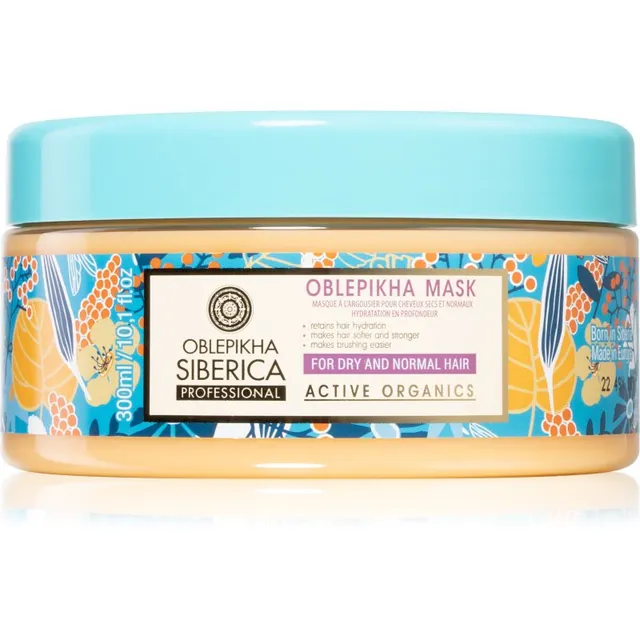 Natura Siberica Oblepikha (Sea-Buckthorn) Niisutav ja toitev mask kuivadele ja normaalsetele juustele 300 ml