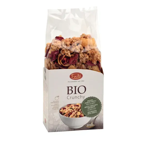 Krõmpsuvad helbed punaste õuntega BIO CRUNCHY, ökoloogiline