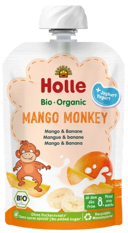 Mango- ja banaanipüree jogurtiga MANGO MONKEY, ökoloogiline