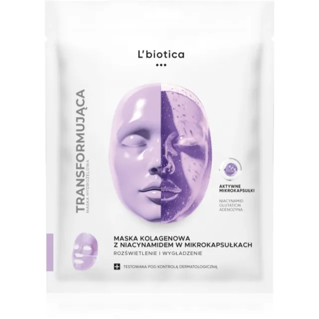 L’biotica Transforming Collagen Mask with Niacinamide in Microcapsules Kollageenimask sära andva efektiga 1 tk