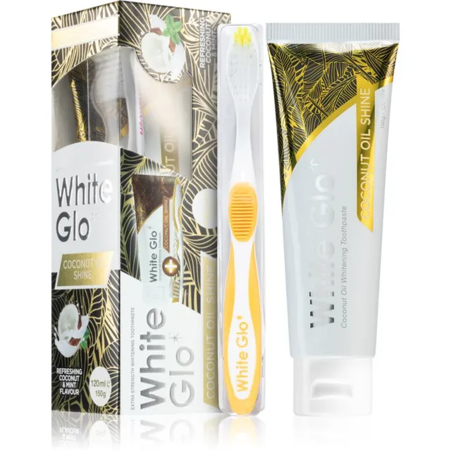 White Glo Coconut Oil Shine Valgendav hambapasta koos harjaga Coconut and Mint Flavour 150 g