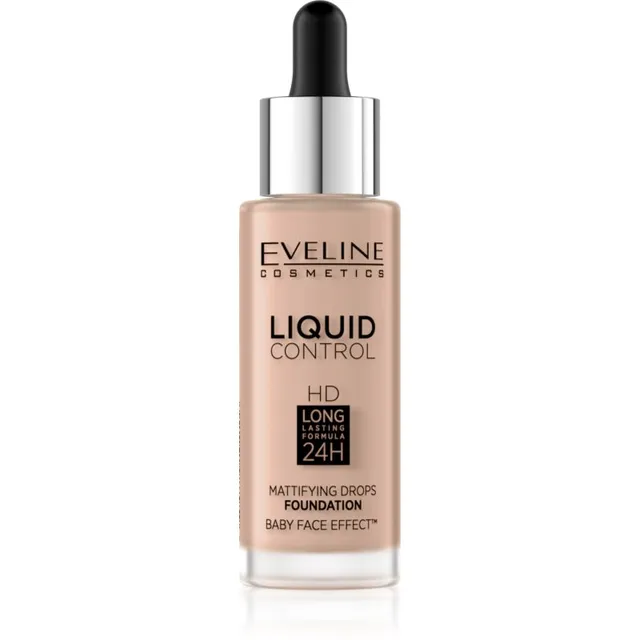 Eveline Cosmetics Liquid Control Vedel jumestuskreem pipetiga varjund 025 Light Rose 32 ml