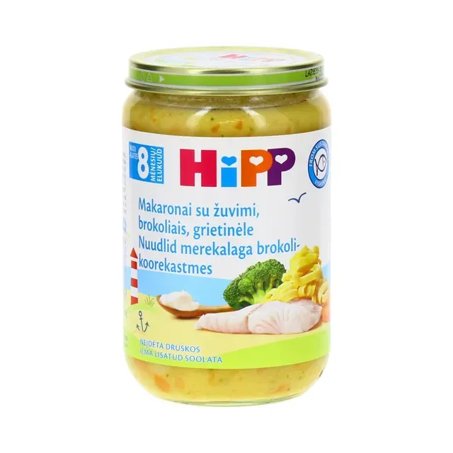 Nuudlid merekalaga brokoli-koorekastmes, HIPP, 220 g