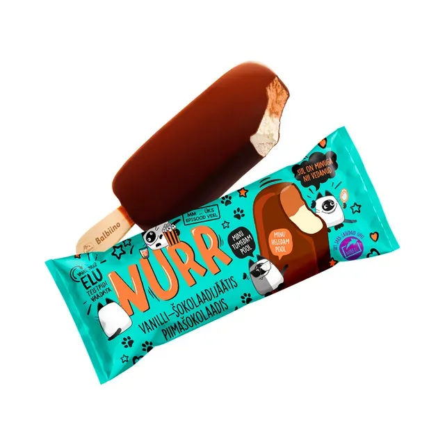 Vanilli- ja šokolaadi-koorejäätis, NURR, 90 g