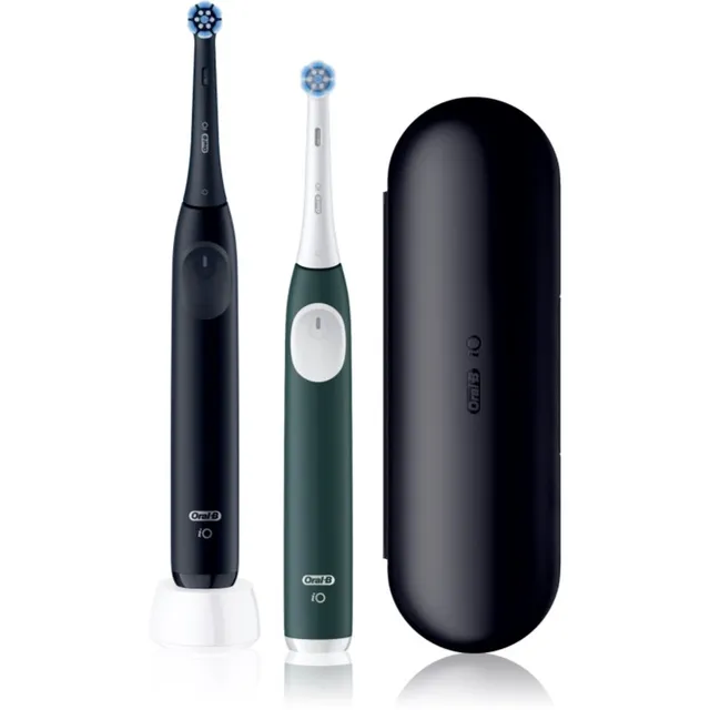 Oral-B iO2 Clean & Gentle Elektrihambahari koos ümbrisega DUOPAKK Matt Black & Forest Green