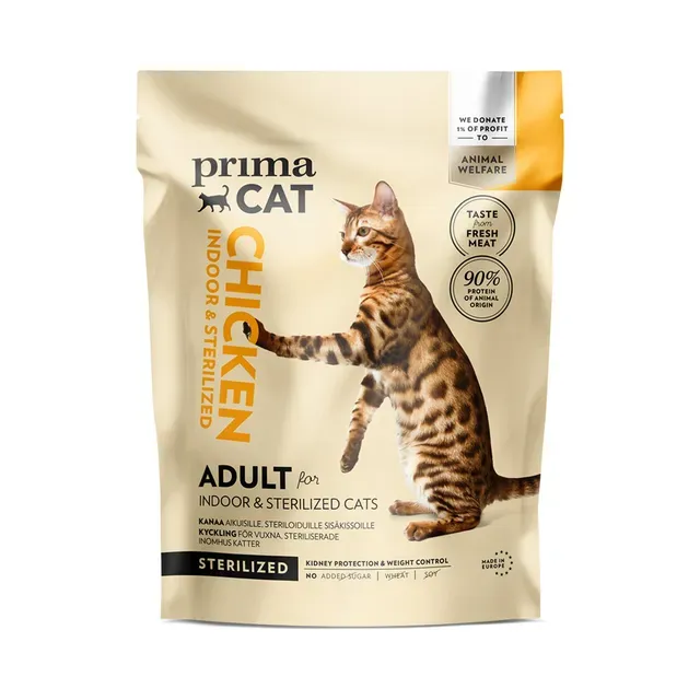 Täistoit steriliseeritud kassidele kanaga, PRIMACAT, 400g