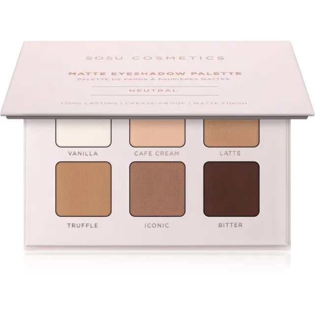 SOSU Cosmetics Matte Eyeshadow Palette Lauvärvipalett varjund Neutral 6x1.3 g