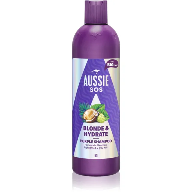 Aussie SOS Blonde & Hydrate lilla tooniv šampoon blondidele juustele 500 ml