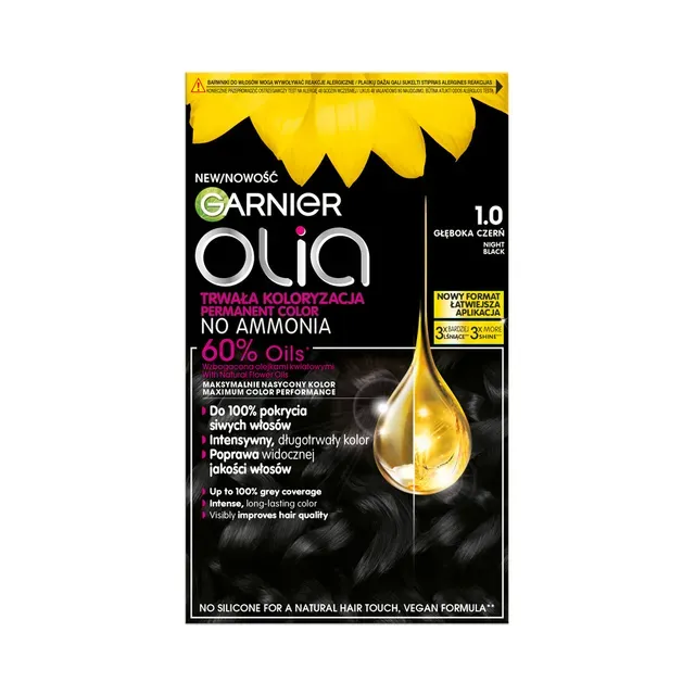 Püsivärv Olia 1.0 süsimust, GARNIER, 1tk