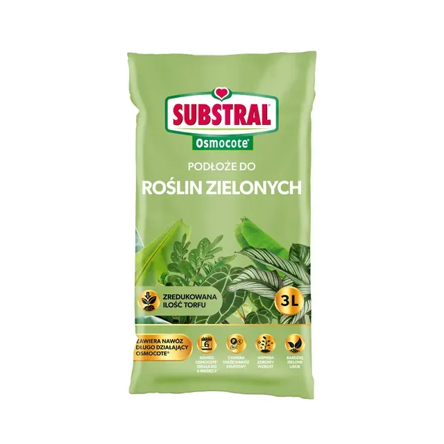 Lehtdekoratiivsete muld + Osmocote väetis, SUBSTRAL, 3 l