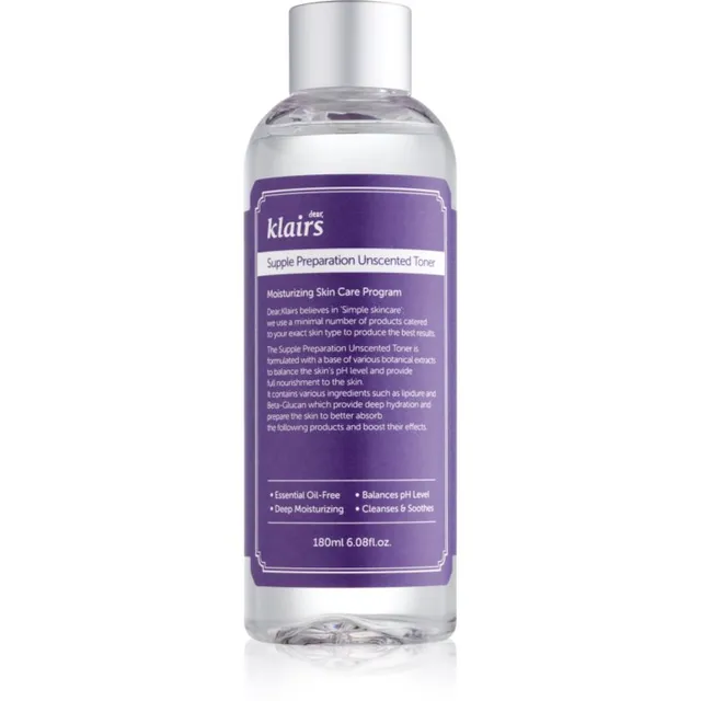 Klairs Supple Preparation Unscented Toner Niisutav pH-d tasakaalustav toonik lõhnatu 180 ml