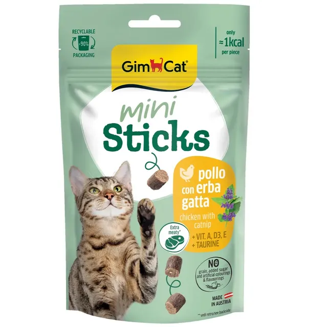 Kassimaius, kanaliha ja naistenõgesega, teraviljavaba Mini Sticks (GimCat)
