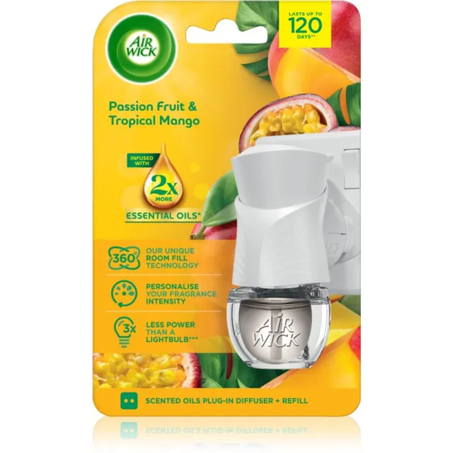 Air Wick Electric Passion Fruit & Tropical Mango elektriline õhuvärskendaja koos täidisega 199 ml