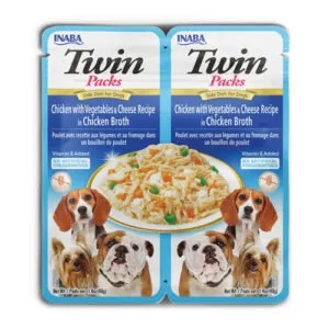 Inaba Twin Packs kana, köögiviljad ja juust kastmes konserv koertele 2x40g