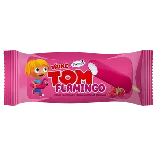 Väike Tom Flamingo Vanilli-Koorejäätis Vaarikajääga 60g/74 ml