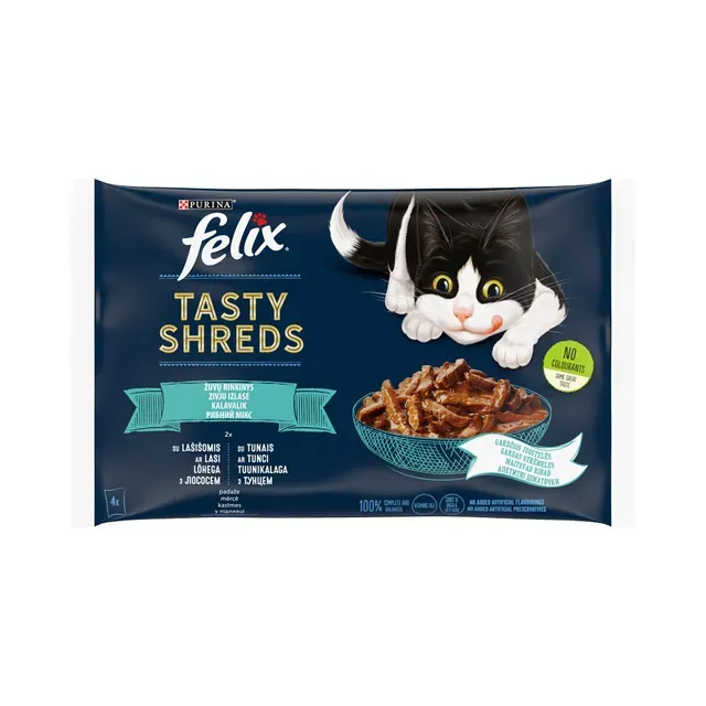 Täissööt. Kassieine kalavalik Tasty Shreds, FELIX, 320g