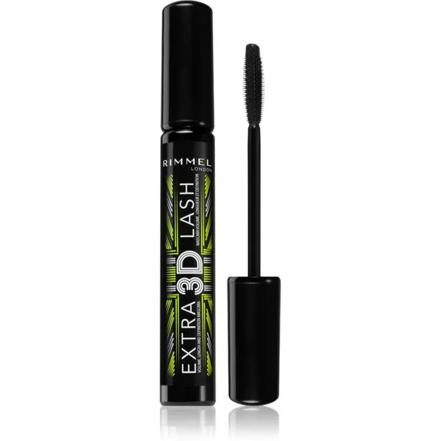 Rimmel Extra 3D Lash Volüümi lisav ja tugevdav ripsmetušš varjund 003 Extreme Black 8 ml