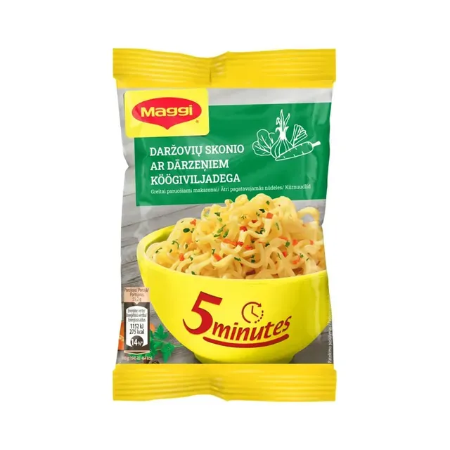Kiirnuudlid köögiviljamaitselised, MAGGI, 59,2 g