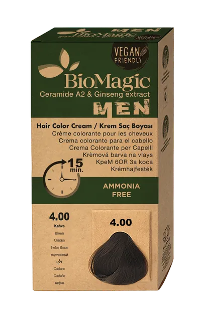 BioMagic Permanent Hair Color Cream For Men ammoniaagivaba juuksevärv meestele