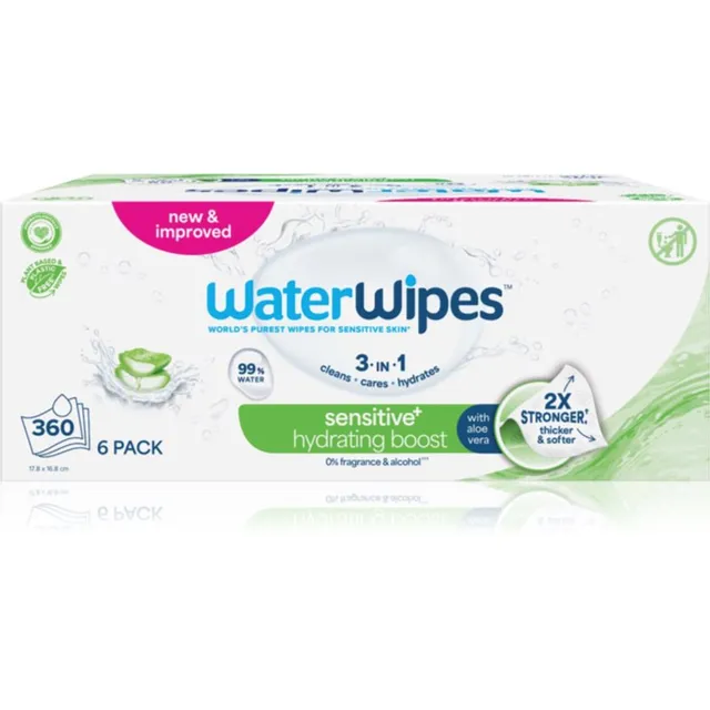 WaterWipes Hydrating Clean Värskendavad niisked salvrätikud 6x60 tk