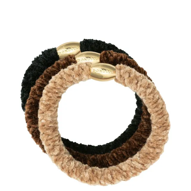 DONDELLA Chantéa Brown, Khaki, Black Hair Ring x3