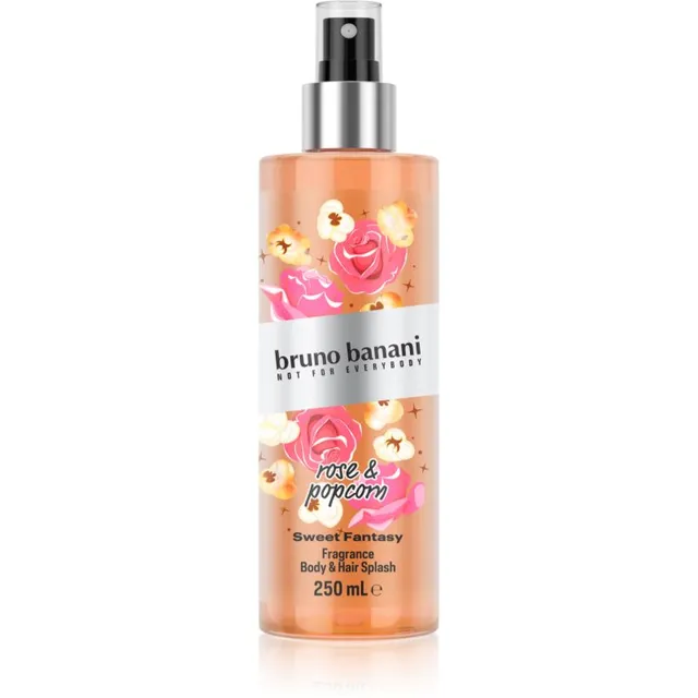 Bruno Banani Sweet Fantasy Rose & Popcorn Lõhnastatud kehapihusti kehale ja juustele naistele 250 ml